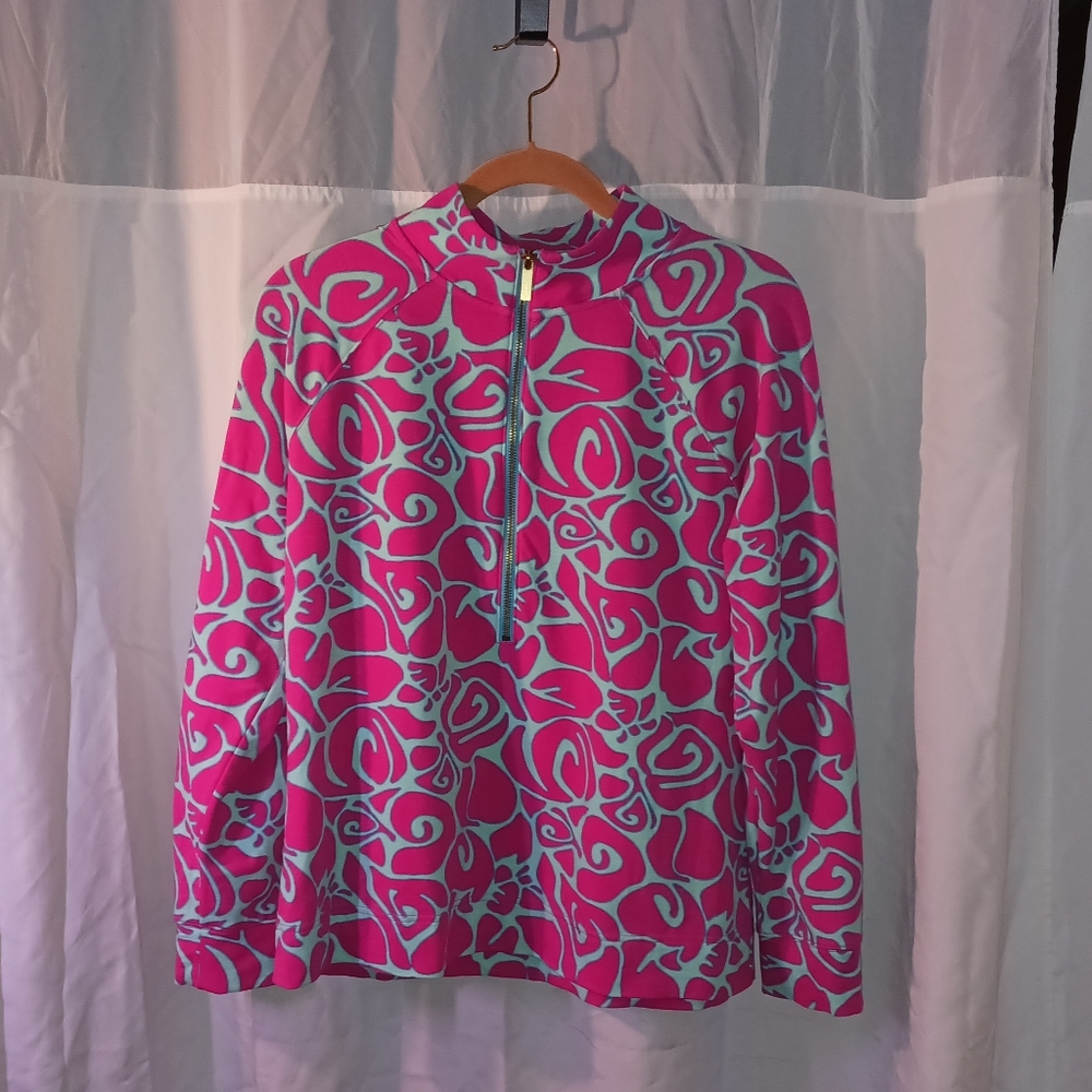 Crown & Ivy Half-Zip Long Sleeve Pullover Top PXL
